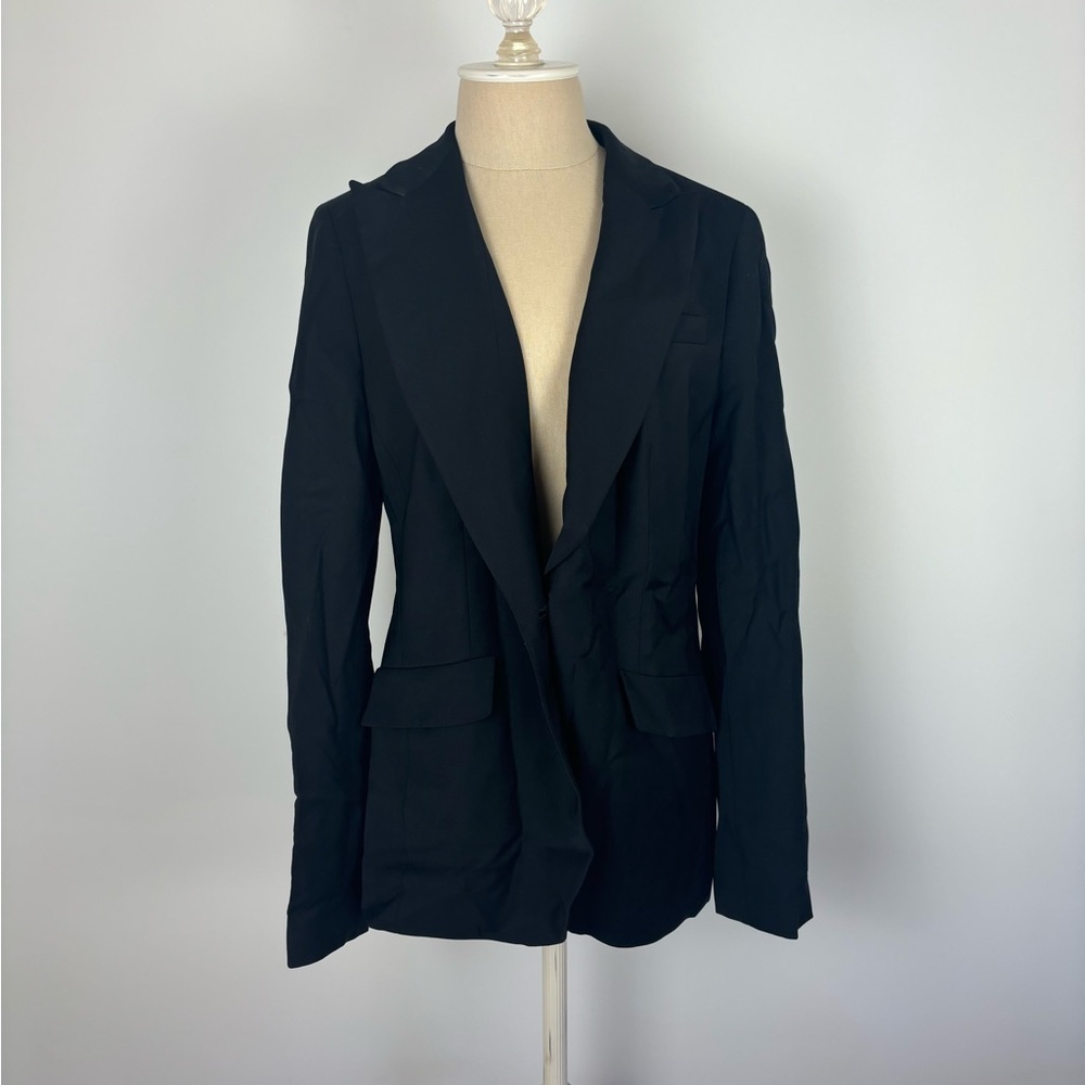 Talbots Blazer Black Padded Shoulders Button 10L